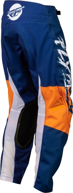 FLY Racing Youth Kinetic Khaos Byxor Vit/Marinblå/Orange Figur 4