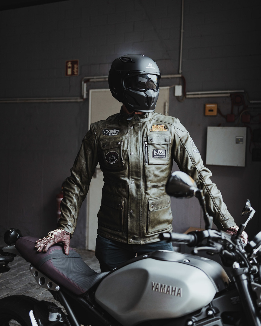 HolyFreedom Quattro Evolution Motorcycle Leather Jacket dark green XL Figure 6