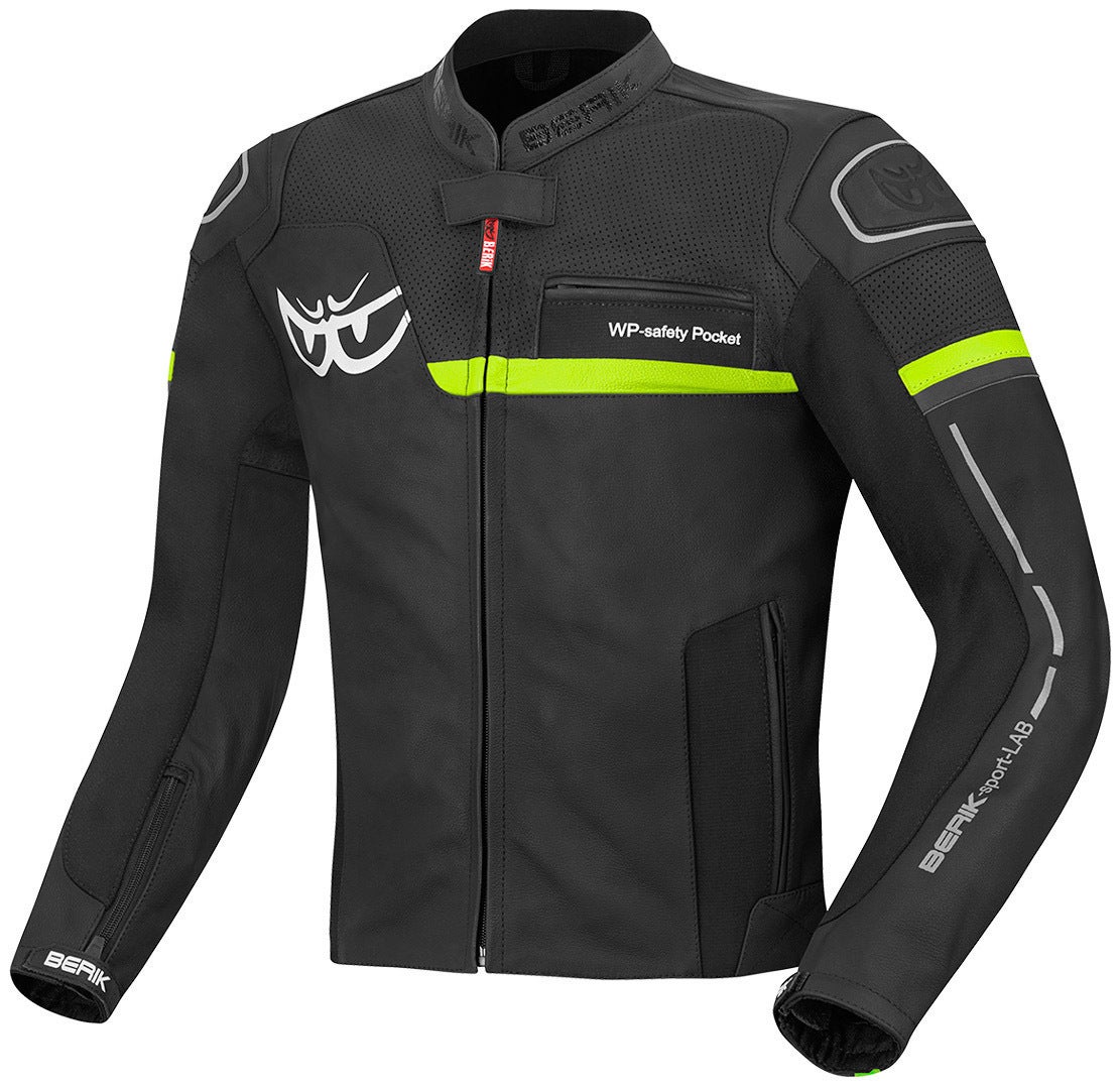 Berik Sportivo Motorcycle Leather Jacket black/yellow 60 Figure 1