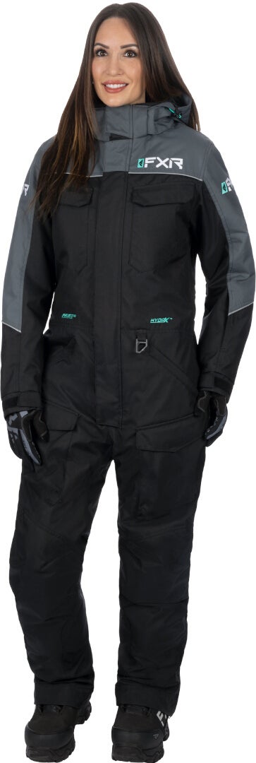 FXR Excursion Dame Et stykke snescooterdragt sort/grå/grøn 16 Figur 1
