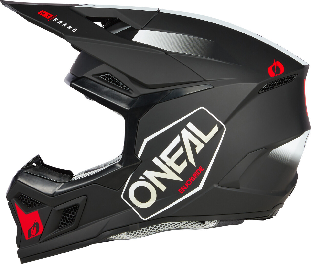 Oneal 3SRS Hexx Svart/Vit/Röd Motocrosshjälm S (55/56) Figur 3