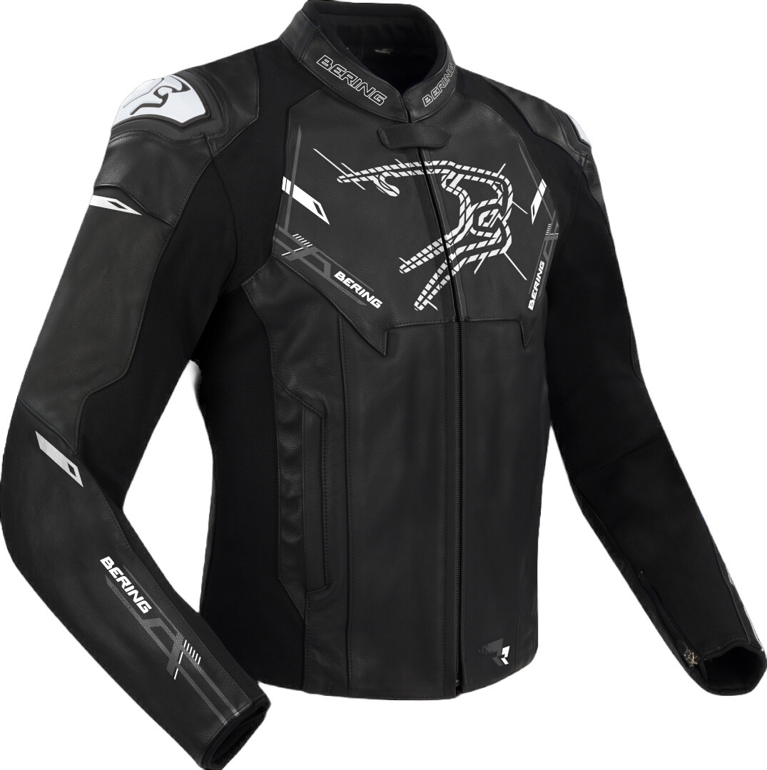Bering Snap Motorcycle Leather/Textile Jacket black/white M Figure 1
