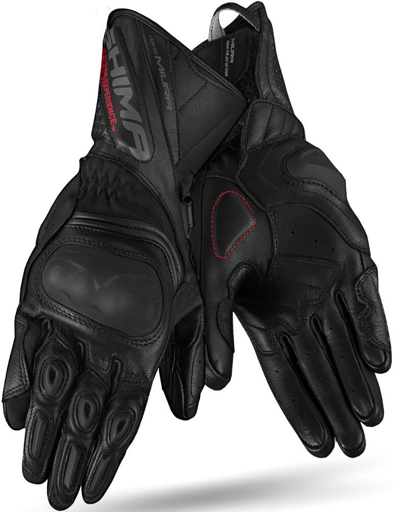SHIMA Miura perforerede dame motorcykelhandsker Sort M Figur 3