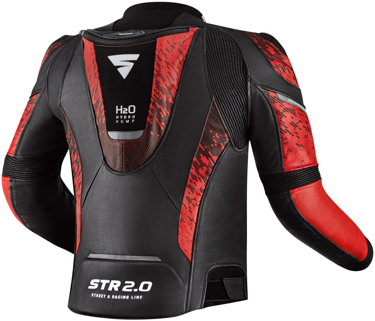 SHIMA STR 2.0 Motorrad Lederjacke schwarz/rot 60 Abbildung 2