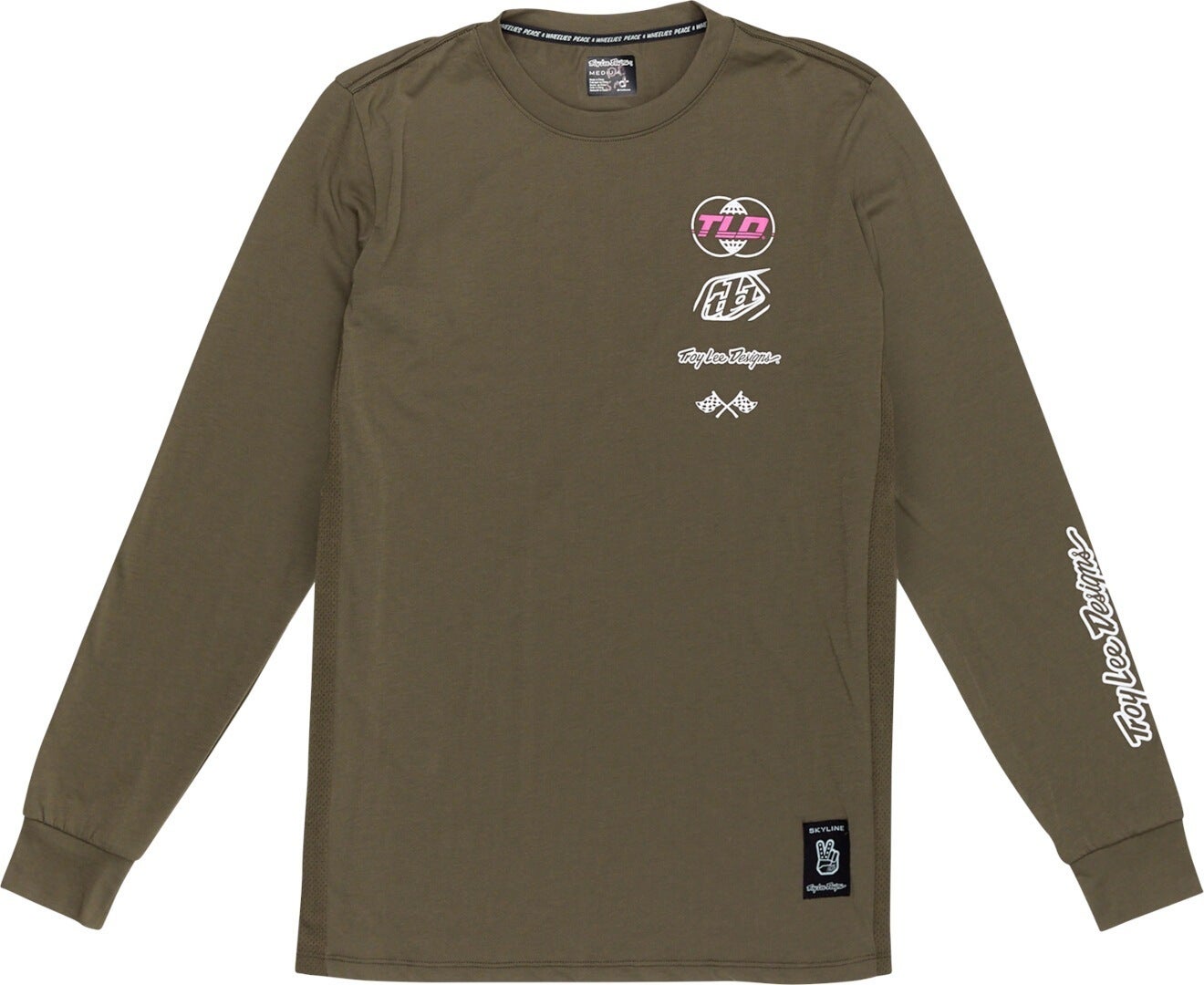 Troy Lee Designs Skyline Ride Worldwide Langarmoverhemd Olive L Figuur 1
