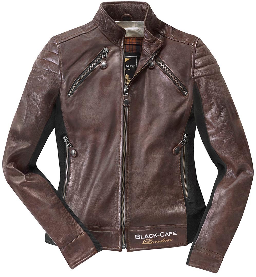 Black-Cafe London Semnan Jachetă de piele pentru motociclete pentru doamne Maro S Figura 1