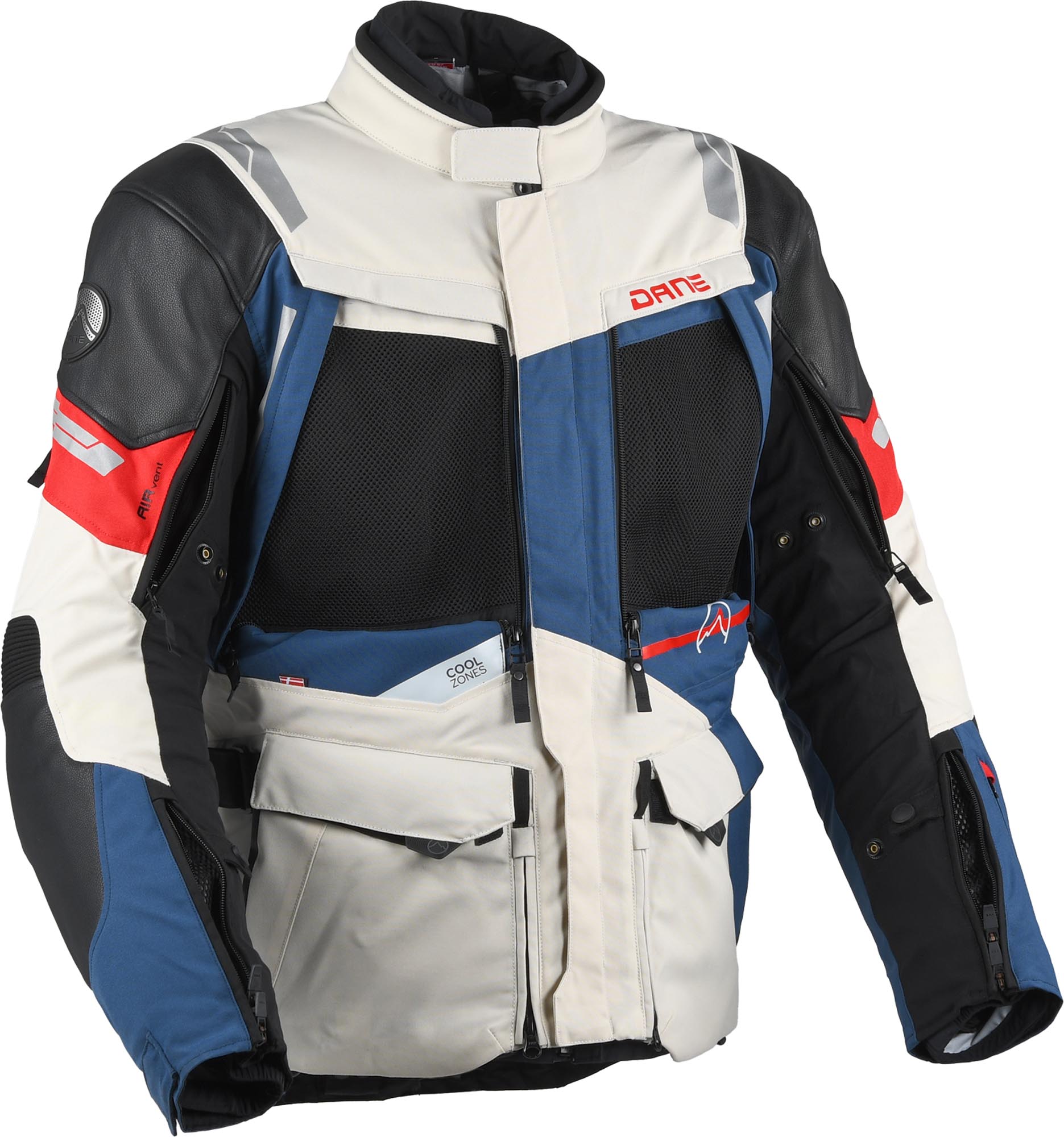 DANE Eventyr Gore-Tex wasserdichte Motorrad Textiljacke grau/schwarz/blau 2XL Abbildung 2