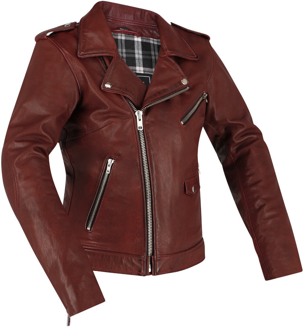 Richa Brighton Damen Motorrad Lederjacke burgunderrot 44 Abbildung 1