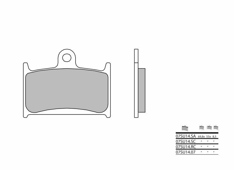 Brembo S.p.A. Vägbromsbelägg kolkeramik - 07SU1407 Figur 1