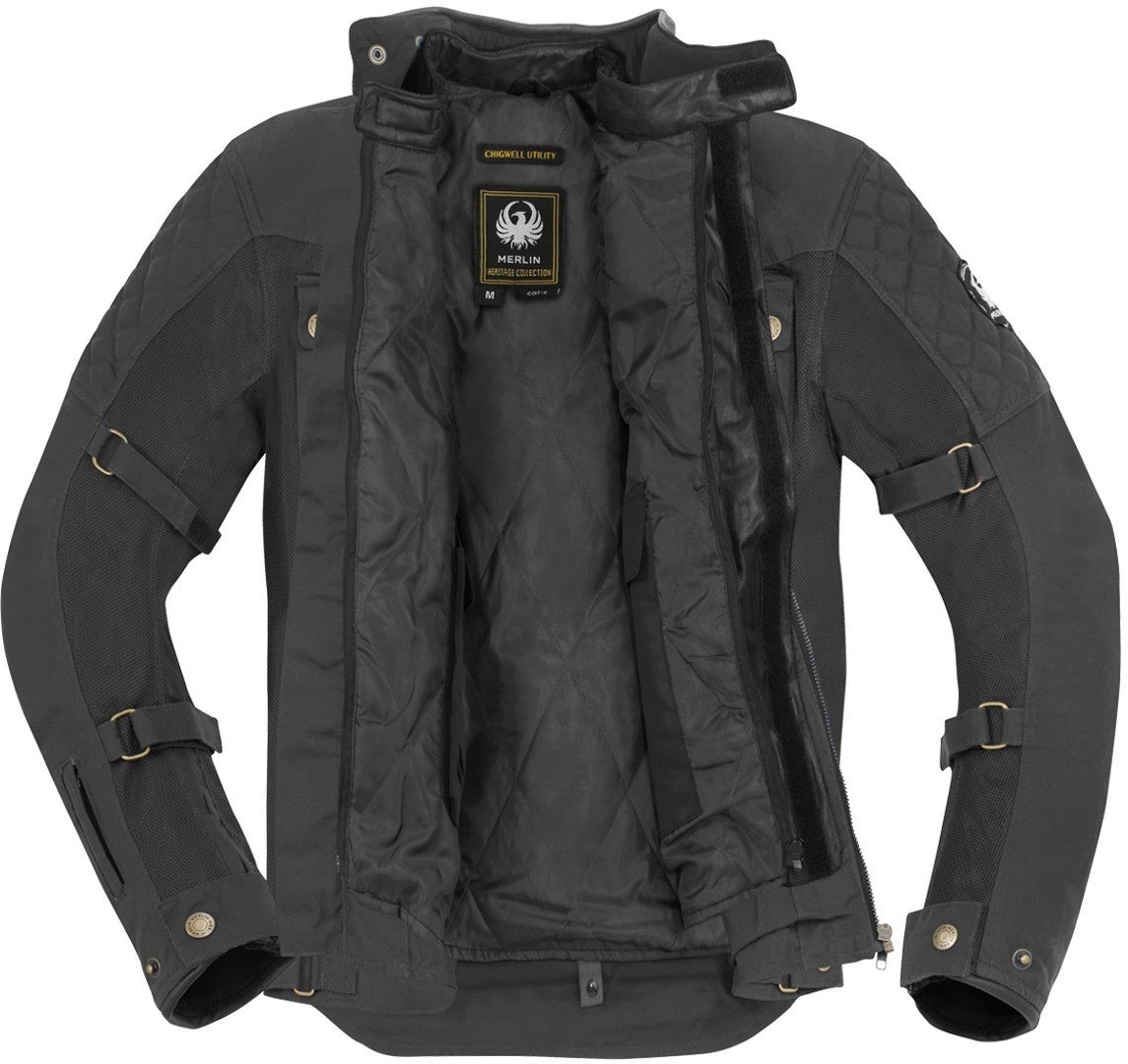 Merlin Chigwell Utility Motorcycle Waxed Jacket black M Figure 5