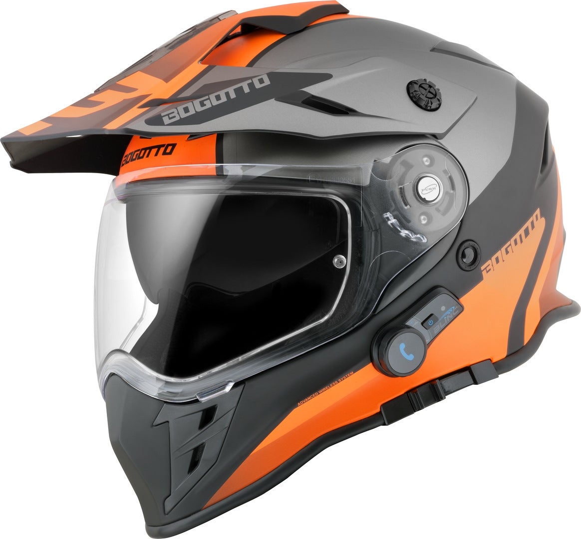 Bogotto H331 BT Tour EVO Bluetooth Enduro Helmet black matt/grey/orange L (59/60) Figure 2