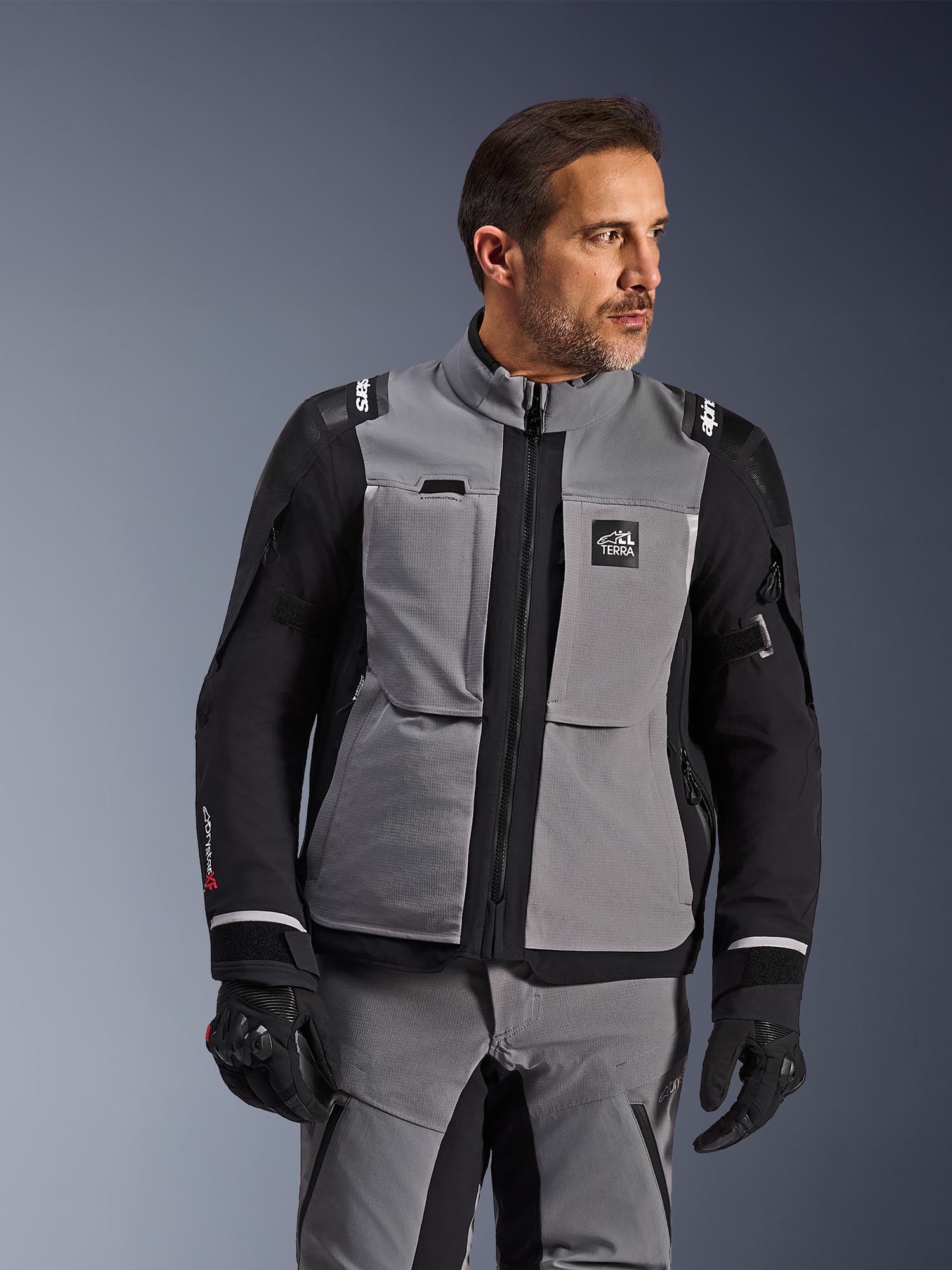 Alpinestars Andes Pro Drystar XF Veste textile moto imperméable Gris/Noir M Figure 3