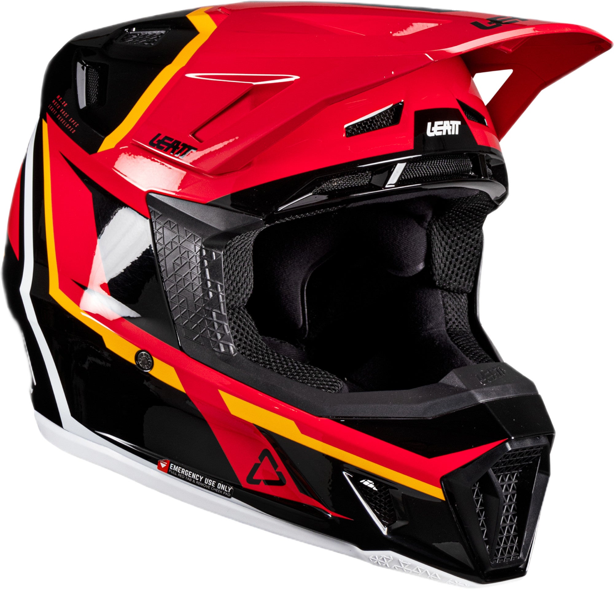Side view of Leatt 7.5 V26 Motocross Helmet with Goggles