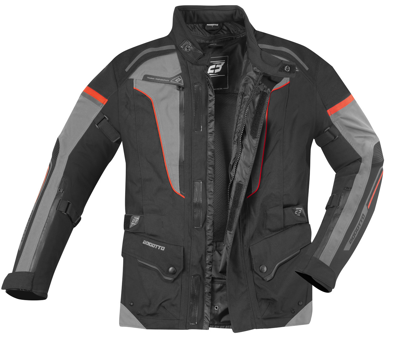 Bogotto Shado Jachetă textilă impermeabilă laminată 2in1 pentru motociclete Negru/Gri/Roșu L Figura 5