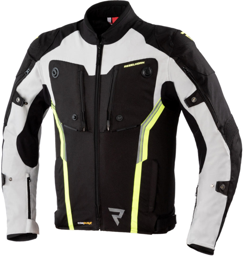 Rebelhorn Borg Giacca tessile motociclistica nero/bianco/giallo L Figura 1
