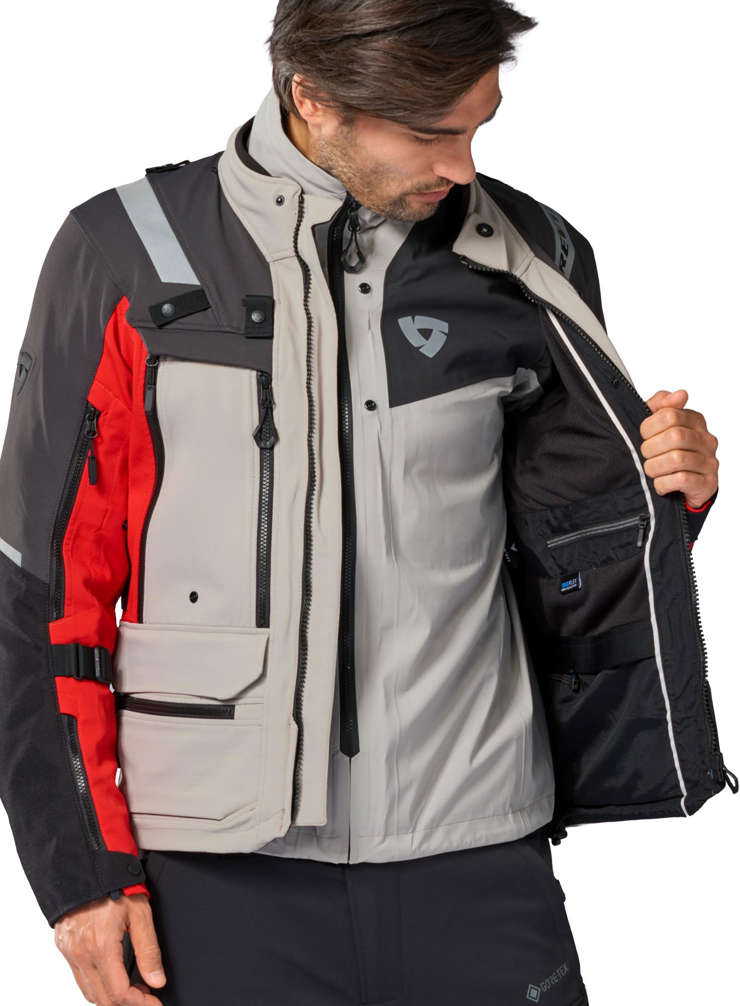 Revit Defender 4 GTX Veste textile moto imperméable anthracite/rouge S Figure 5