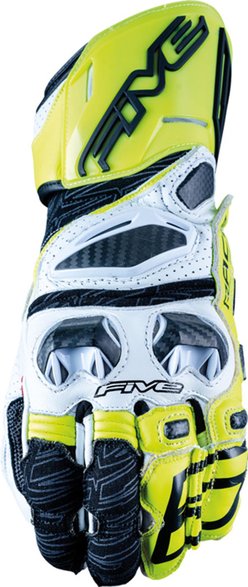 Five RFX Race Guantes de moto blanco/amarillo M Figura 1