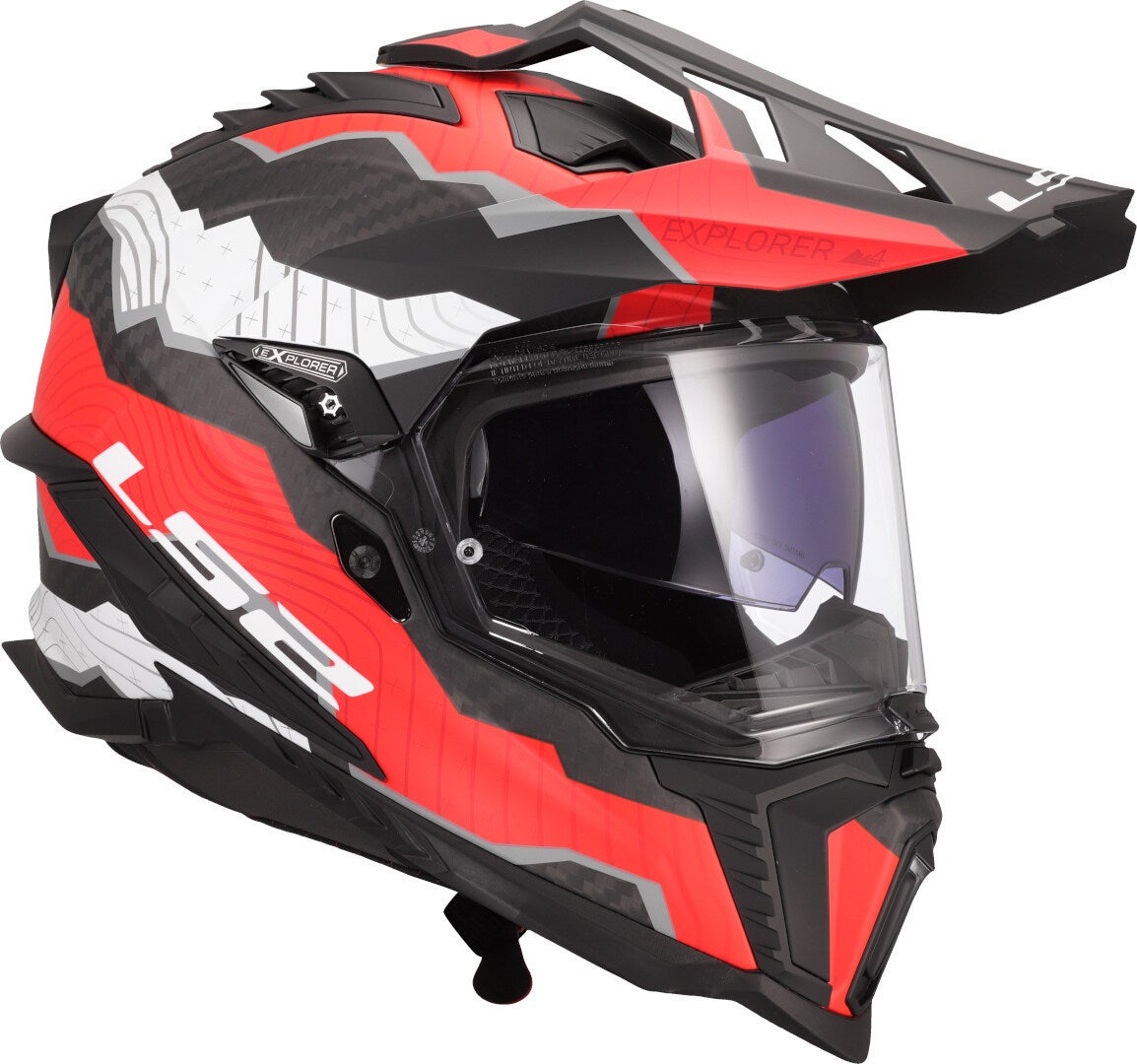 LS2 MX701 Explorer Carbon Trick Motocross Helm weiß/rot S (55/56) Abbildung 7