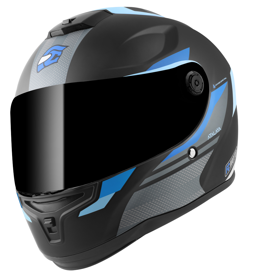 black motorcycle helmet blue lights 1Storm New Bike Modular Full Face Dual Visor Sun Shi 1Storm Helmet night shimmer under streetlights FC-Moto FF114B Zeron Helmet