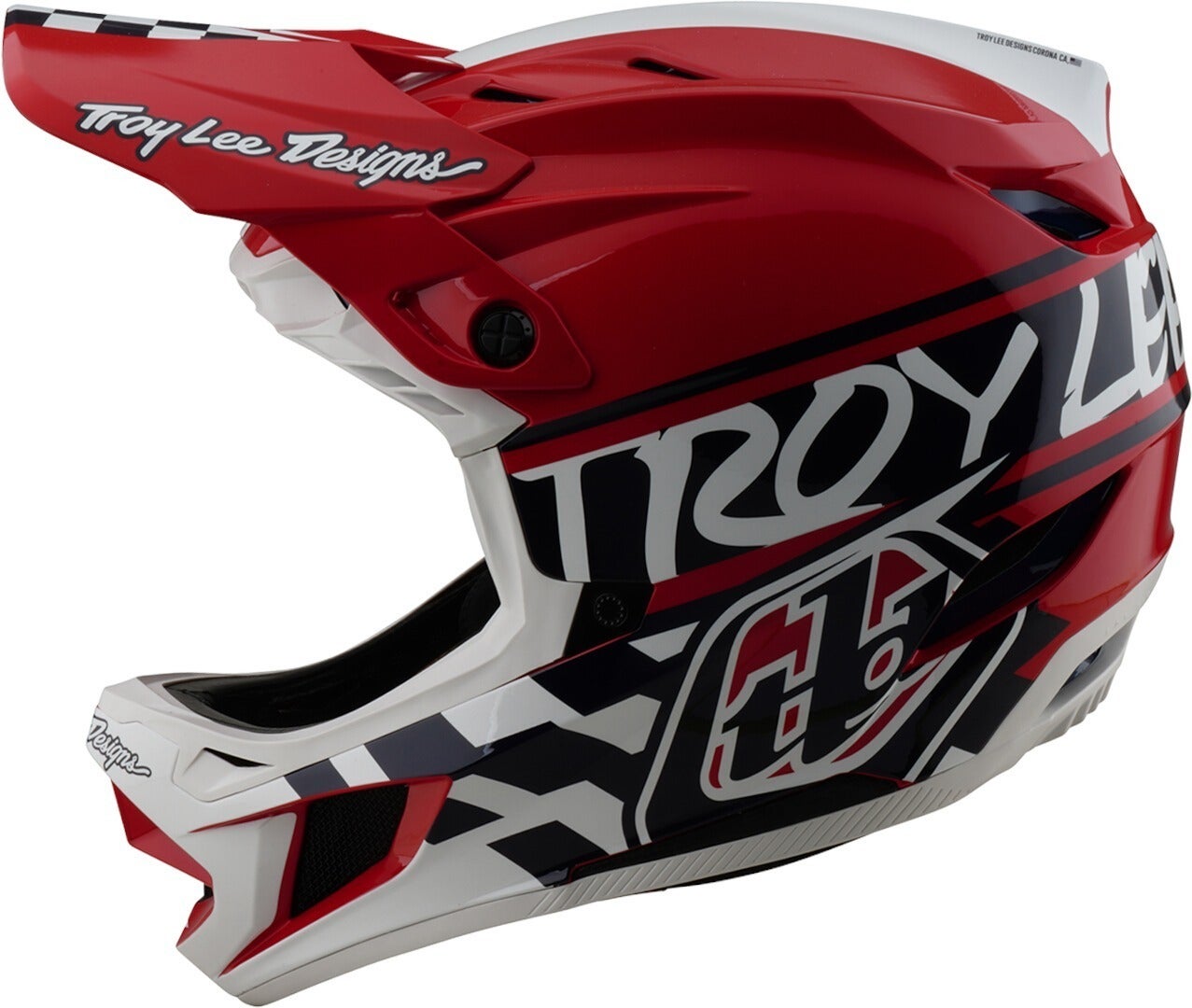 Troy Lee Designs D4 Mips Fifty-50 Polyacrylite Downhill Helm white/red S (55/56) Figure 8