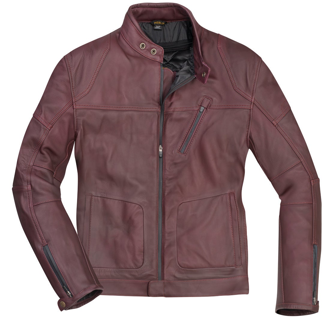 Merlin Gable Motorcycle Leather Jacket dark red 3XL Figure 1