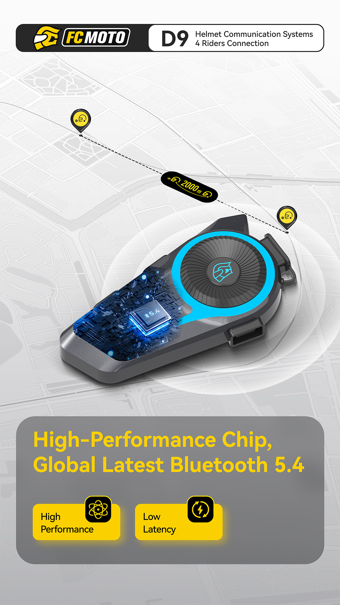 ASMAX D9 FC-Moto Edition Sistemul de comunicații Bluetooth Duo Set Figura 6