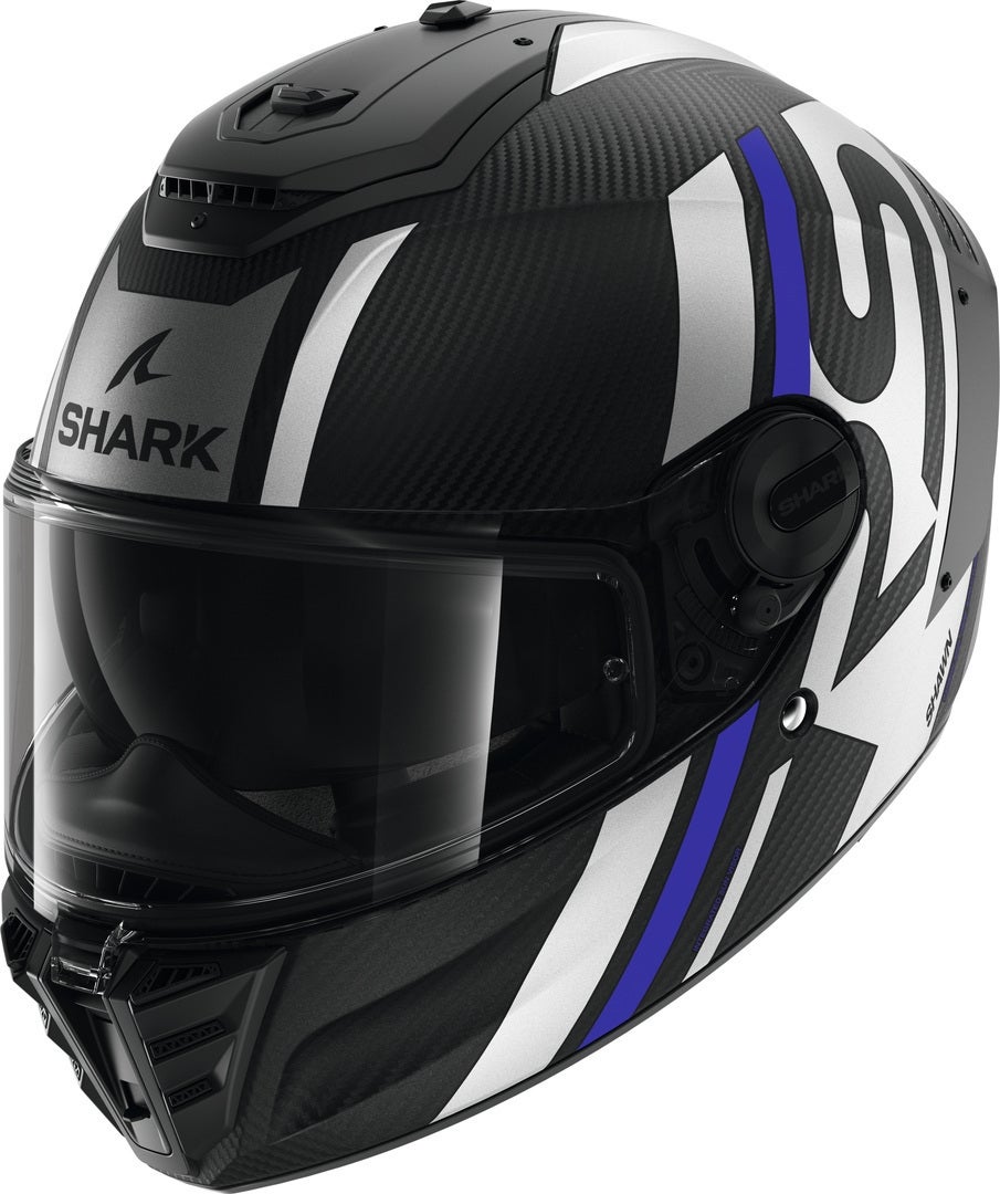 Shark Spartan RS Shawn Carbon Přilba černá matná/modrá M (57/58) Obrázek 1