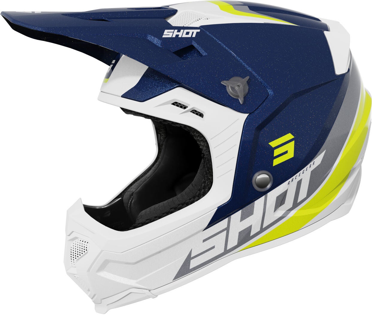 Shot Core Custom Motocross Helmet blue/white/yellow M (57/58) Figure 1