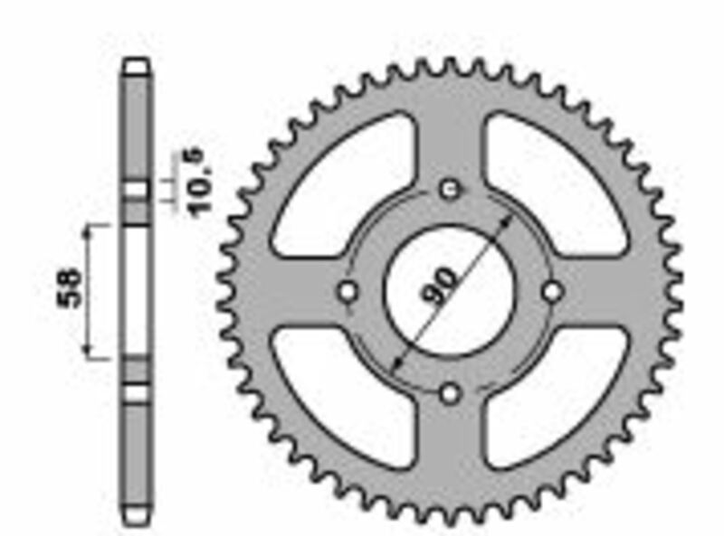 PBR Standard C45 Bakdrev i stål 4668 - 520 Figur 1