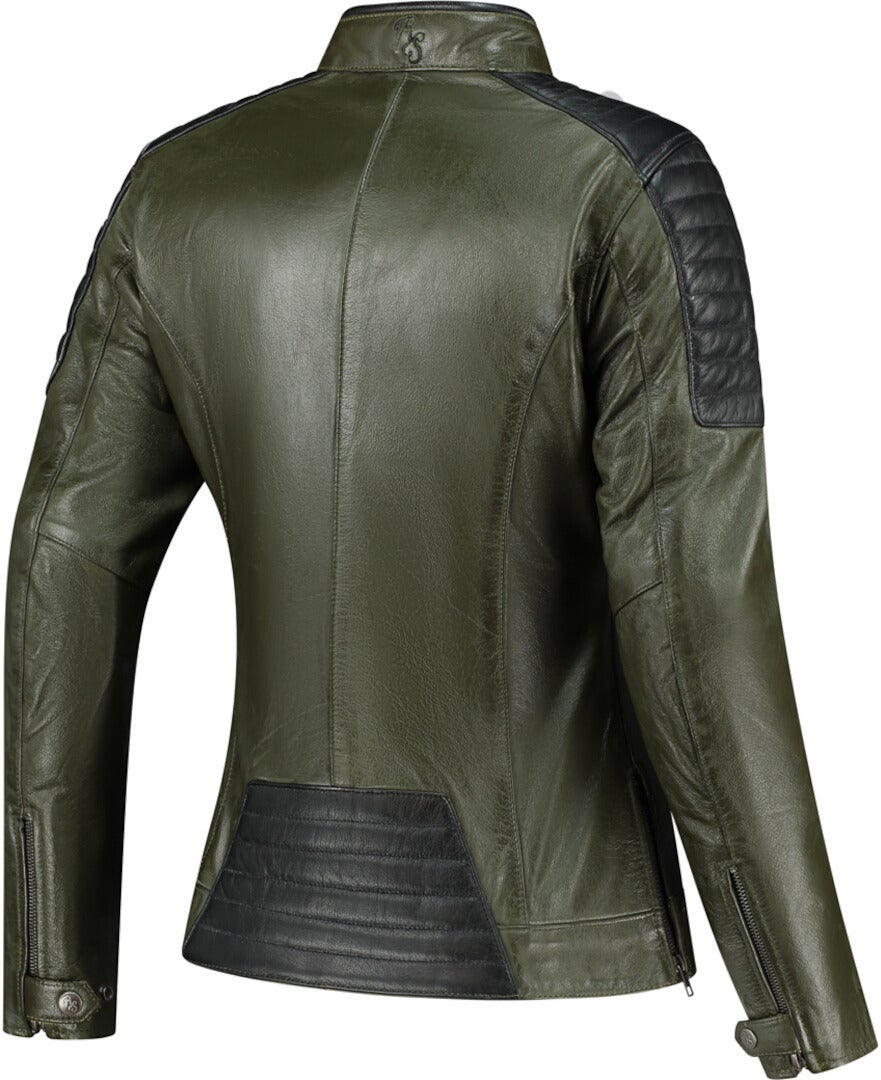 Rusty Stitches Alice Ladies Motorcycle Leather Jacket green/black 46 Figure 2