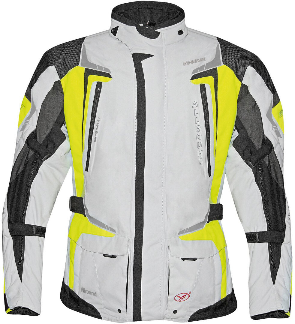 Germot Allround waterproof Motorcycle Textile Jacket black/grey/fluo-yellow M Figure 1