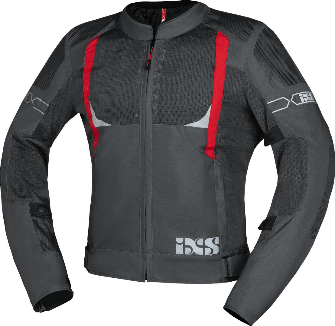 IXS Trigonis-Air Motorrad Textiljacke grau/rot M Abbildung 1