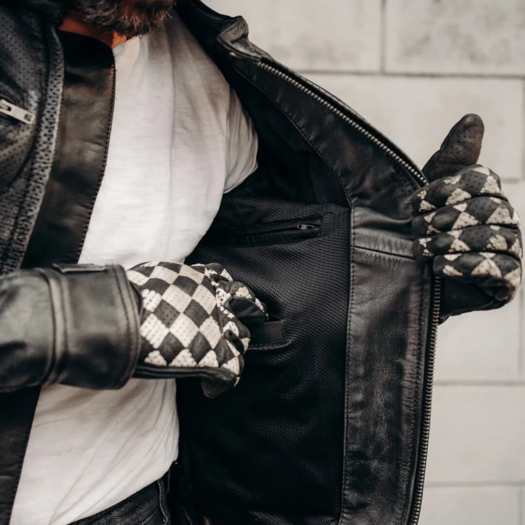HolyFreedom Zero Summer perforated Motorcycle Leather Jacket black XL Figure 8