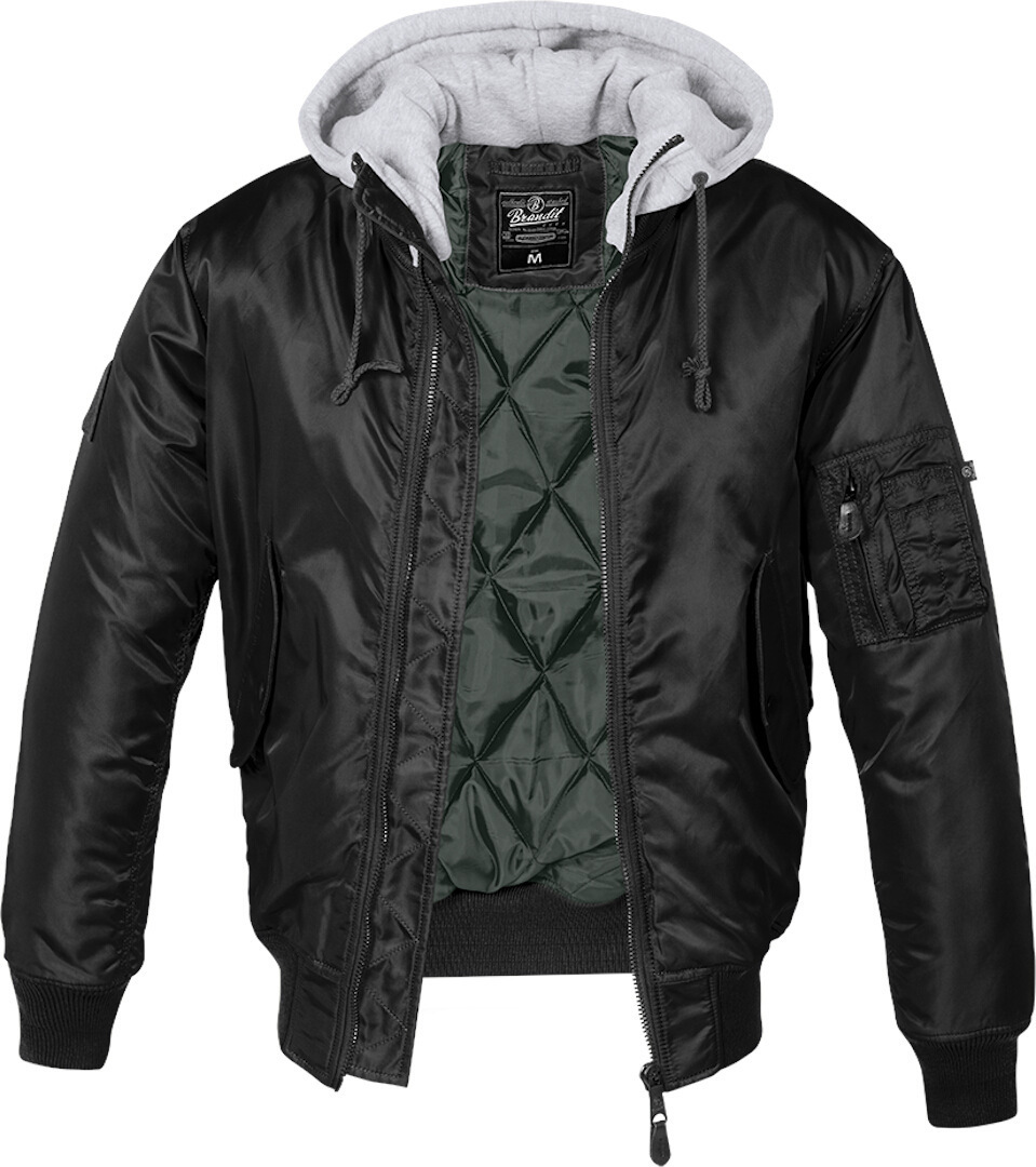 Brandit MA1 Sweat Giacca con cappuccio nero/grigio M Figura 1