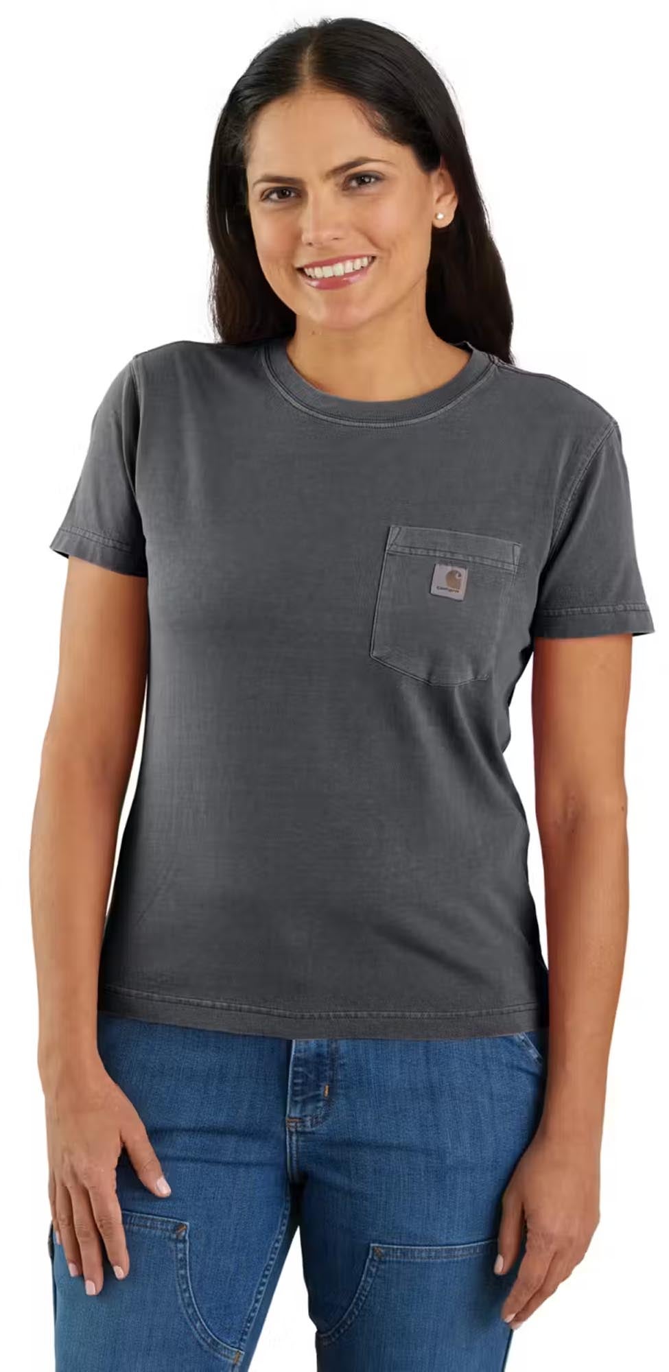 Carhartt Relaxed Fit Lightweight Short Sleeve Garment Damfickt-shirt mörkgrå S Figur 2