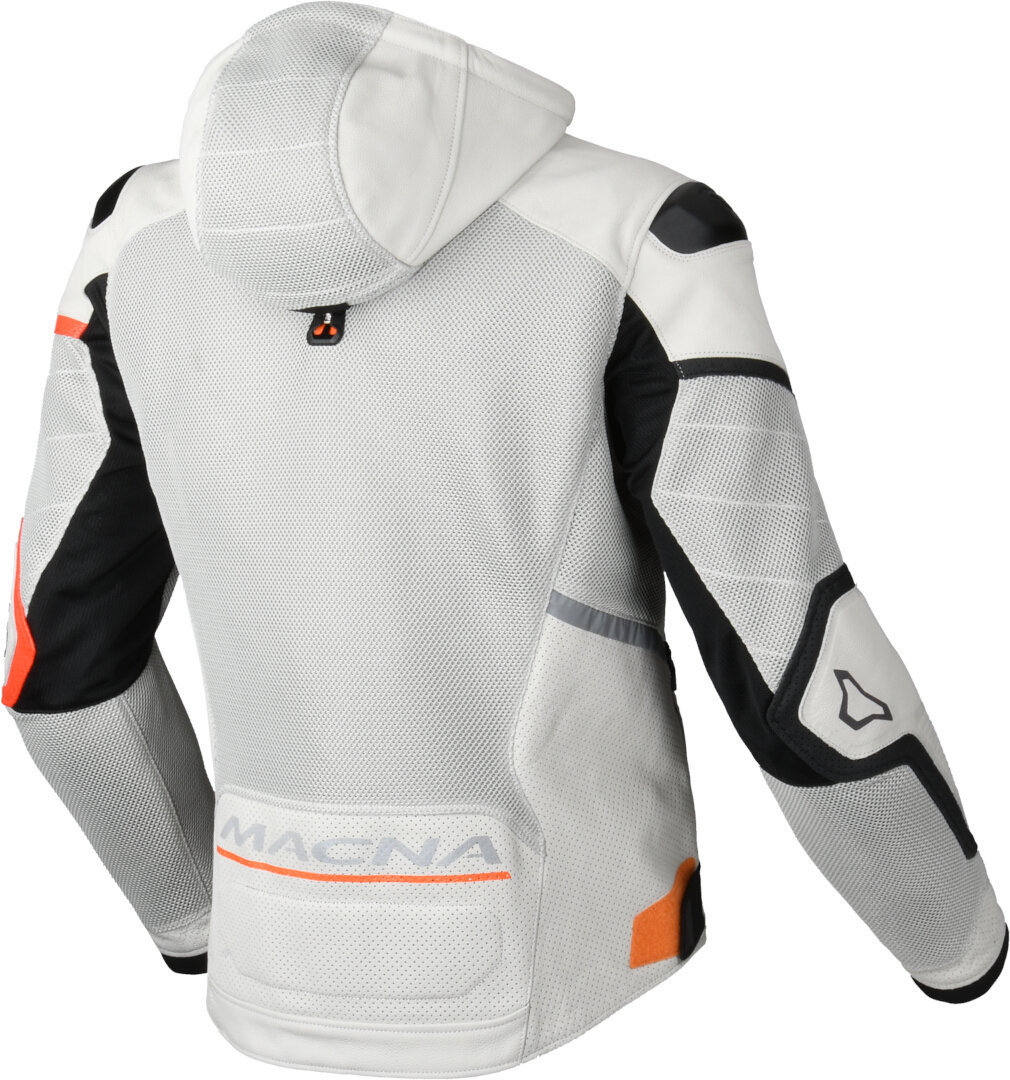 Macna Risant perforierte Motorrad Leder- / Textiljacke hellgrau/schwarz 50 Abbildung 2