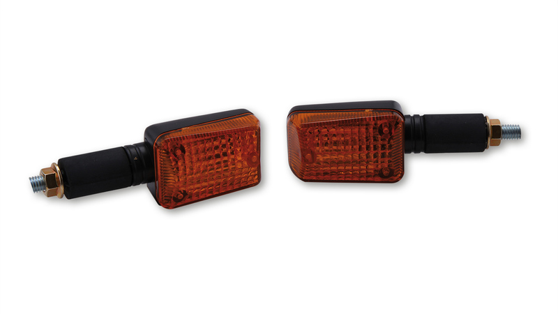 HIGHSIDER Smart Mini Bulb Indikatorhus Svart / Lins Orange (Par), Fram och Bak Figur 1