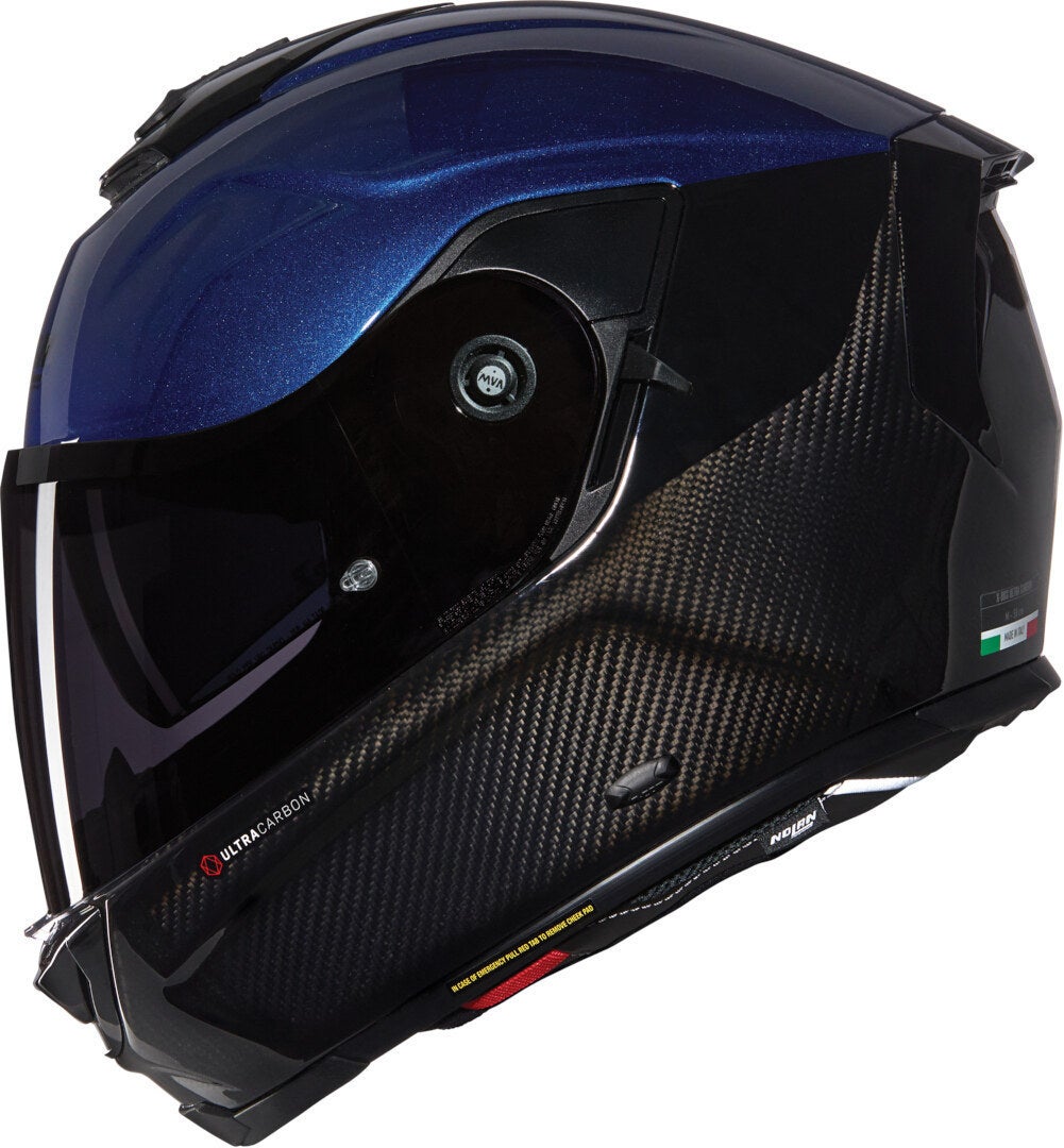 Nolan X-903 Ultra Carbon Verniciatura Speciale N-Com Přilba černá/modrá XL (62) Obrázek 2