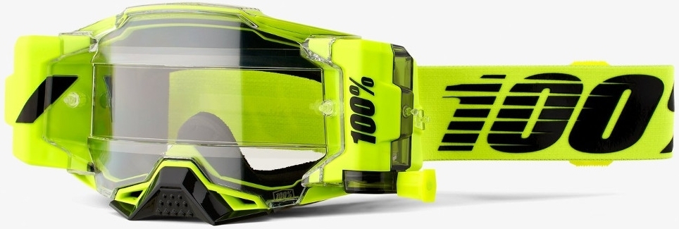 100% Armega Forecast Roll-Off Ochelari de motocross galben/negru Figura 1