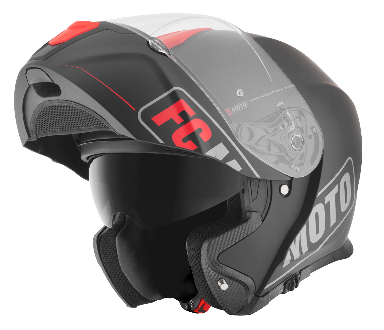 FC-Moto Novo Straight Cască Negru/Roșu XS (53/54) Figura 1