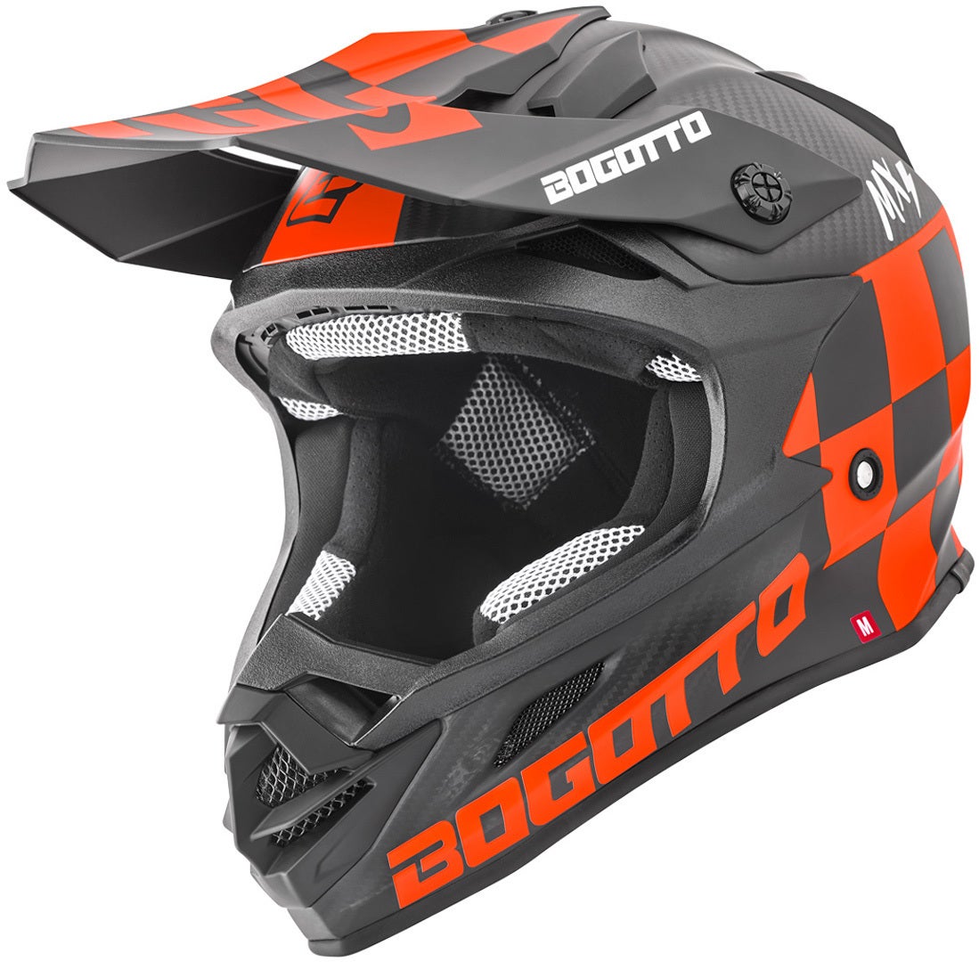 Bogotto V328 Xadrez Carbon Motocross hjelm sort/orange 2XL Figur 1