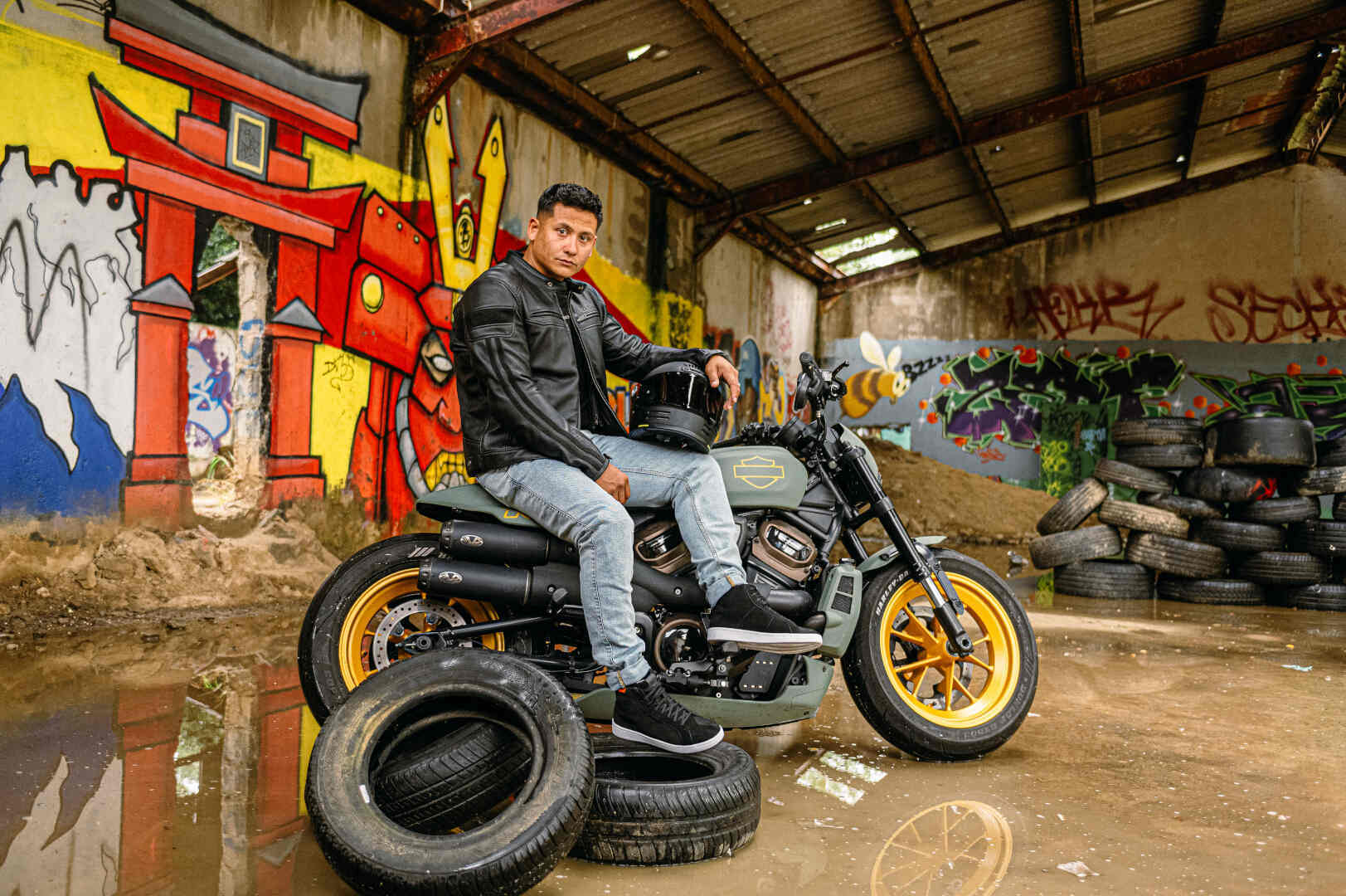 Richa Retro Racing 4 Black Edition Motorrad Lederjacke 54 Abbildung 4