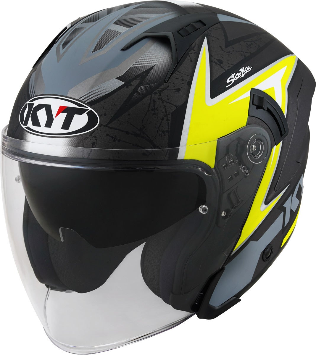 KYT NF-J Attitude Capacete a jato preto/amarelo S (55/56) Figura 1