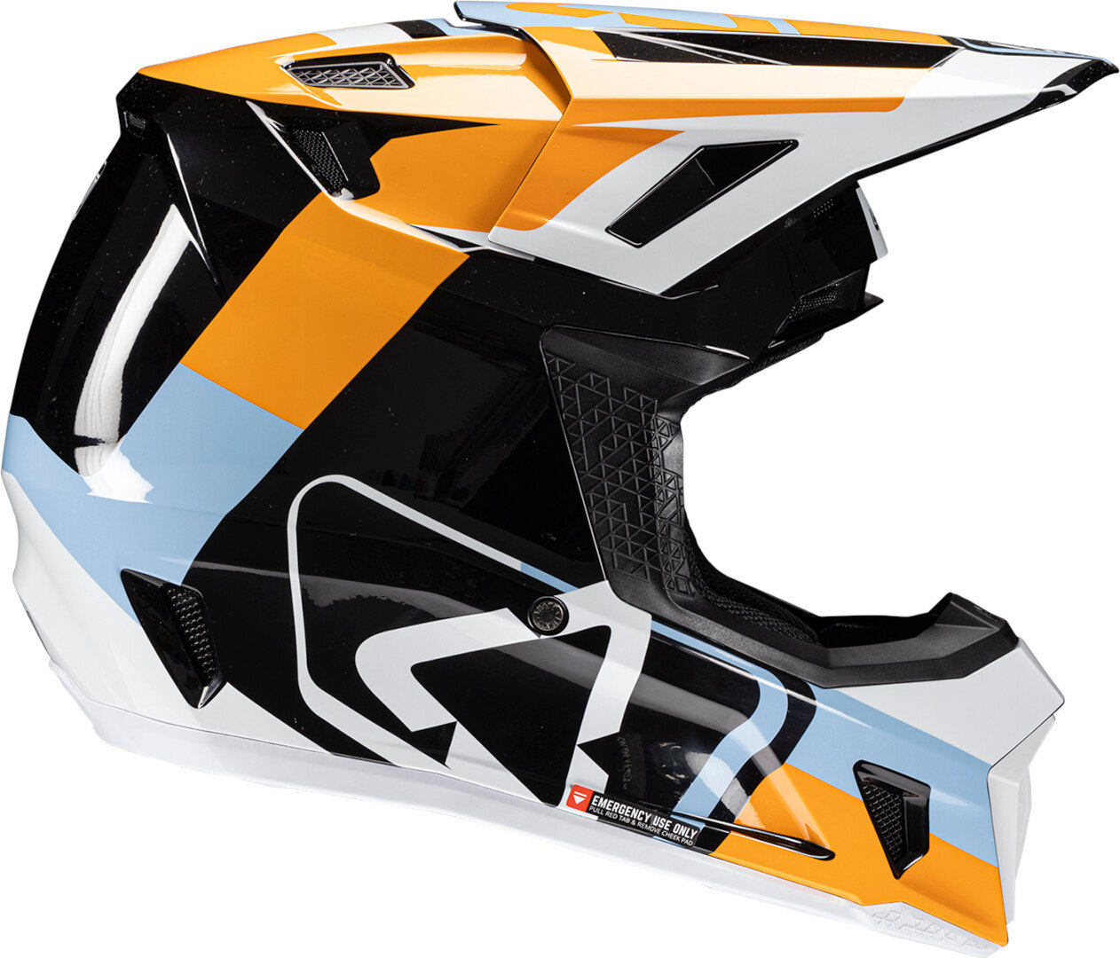 Leatt 7.5 Patch Cască de motocross cu ochelari de protecție Negru/Portocaliu/Alb XL (61/62) Figura 3
