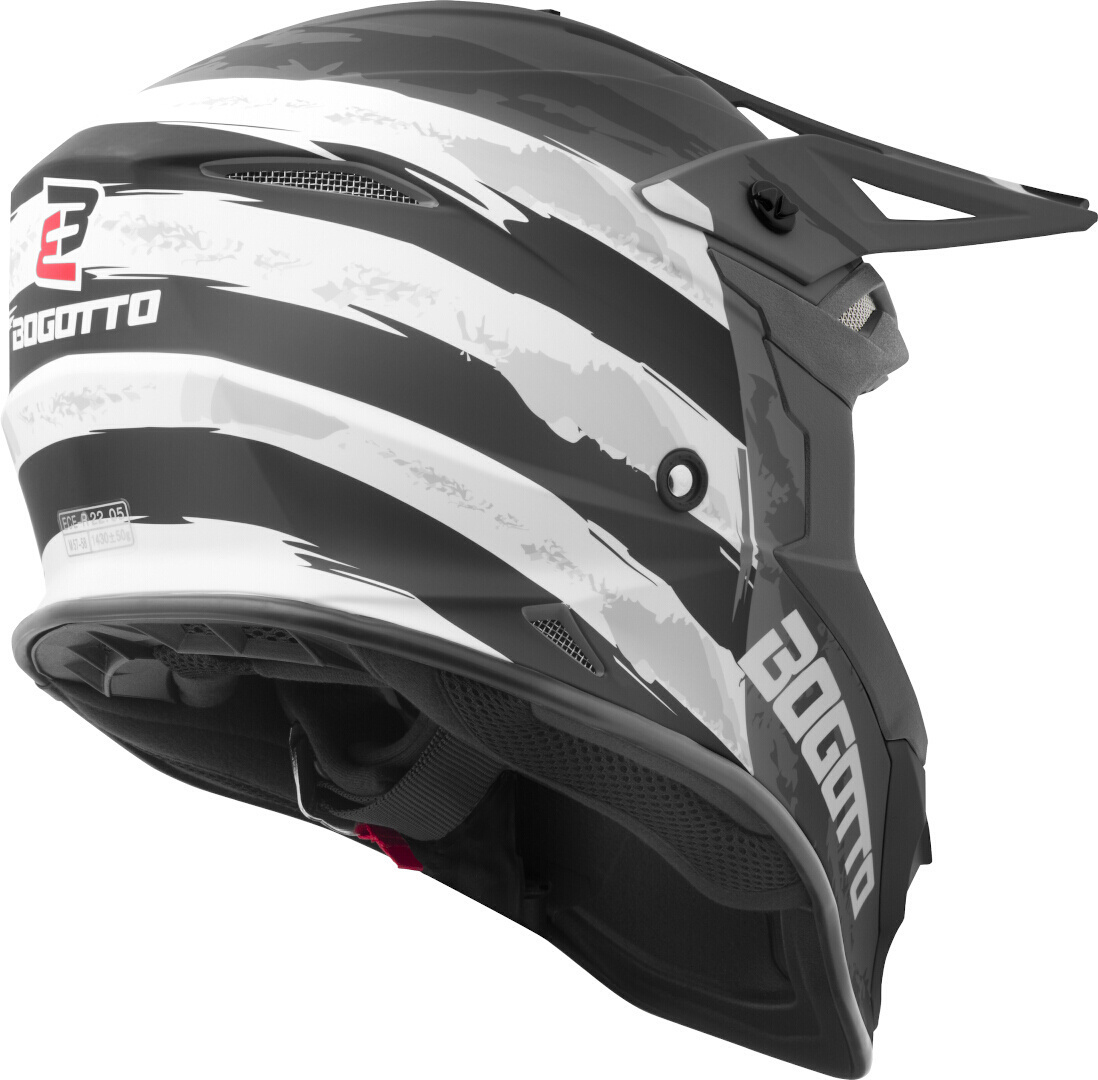 Bogotto V337 Wild-Ride Cască cu cruce alb/negru 2XL Figura 2