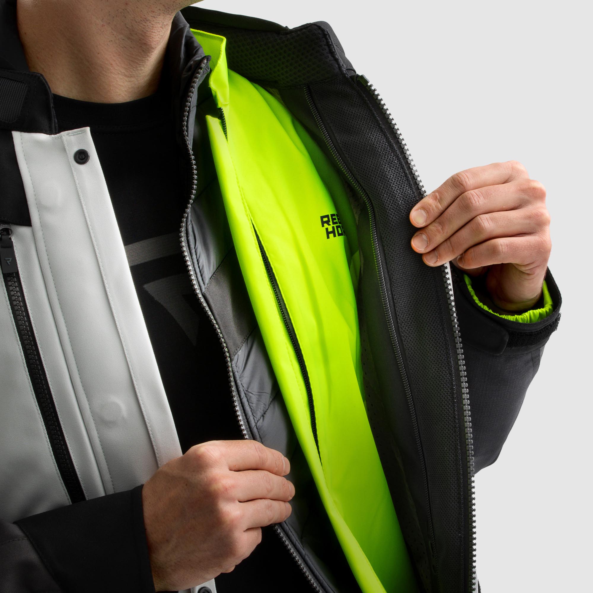 Rebelhorn Hardy 3.0 waterproof Motorcycle Textile Jacket black/grey/yellow L Figure 19