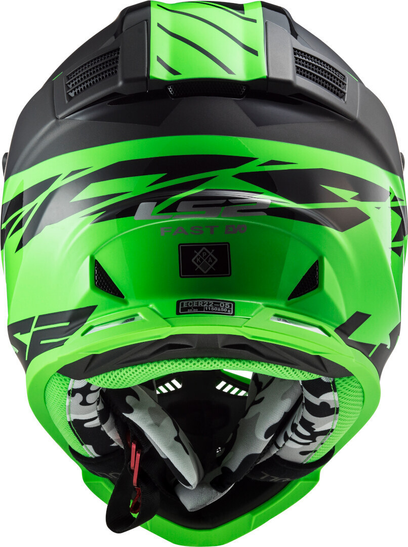 LS2 MX437 Fast Evo Roar Motocross hjälm svart matt/grön XXXL (65/66) Figur 3