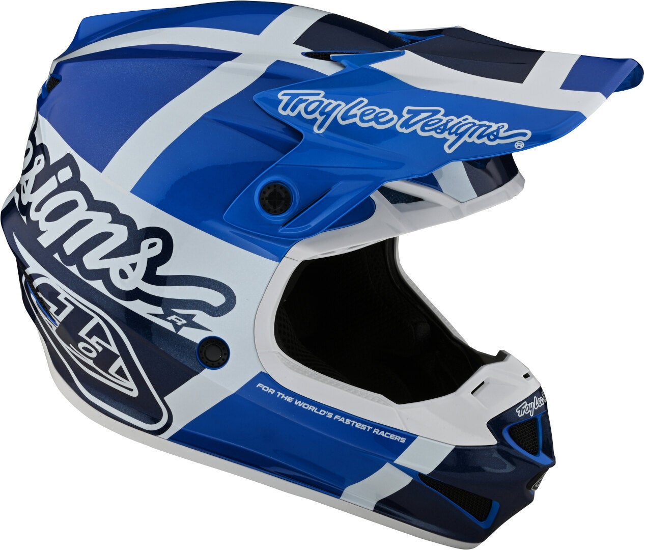 Troy Lee Designs SE4 Polyacrylite MIPS Quattro Casco Motocross blu/bianco L (58/59) Figura 3