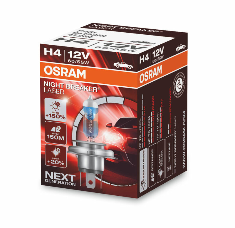 OSRAM Nattbrytare Laserlampa H4 12V 60/55W - x1 Figur 3
