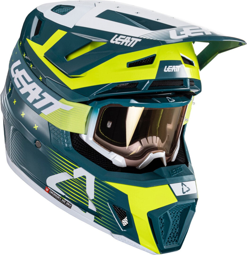 Leatt 7.5 V24 Stripes Motorcrosshelm met bril groen/wit M (57/58) Figuur 1